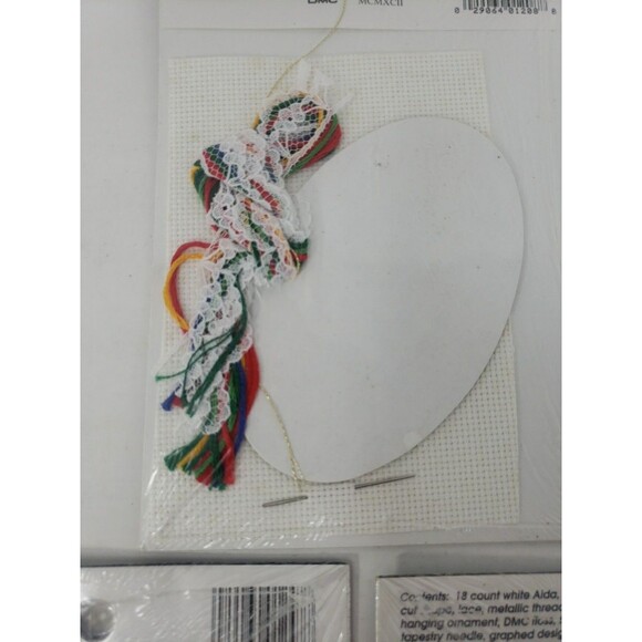 Lace Ornament Kits VTG 1992 Designs For The Needle Goose Cat Nap Santa NOS - Picture 16 of 16